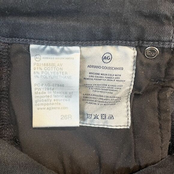 AG Adriano Goldschmied Prima Mid Rise Ankle Cigarette Leg Jeans Super Black 26R - Picture 7 of 16